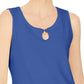 Regata feminina Karen Scott com ferragens Keyhole azul, tamanho X-S