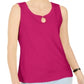 Regata feminina Karen Scott Keyhole Hardware rosa tamanho grande