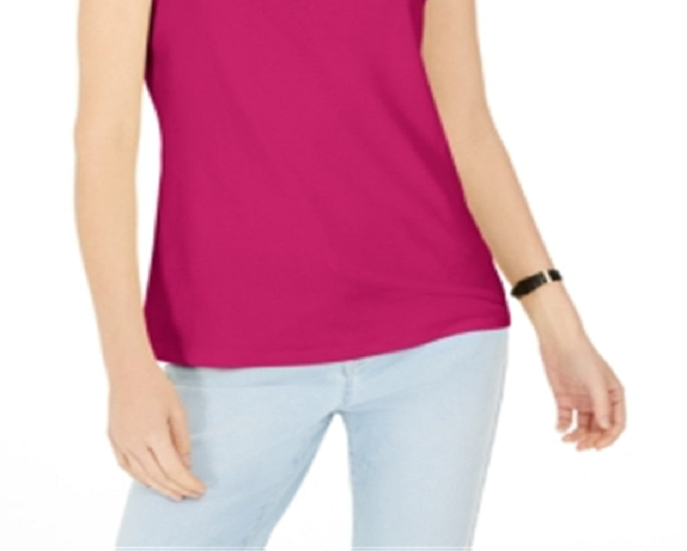 Regata feminina Karen Scott Keyhole Hardware rosa tamanho grande