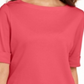 Karen Scott Blusa Feminina Gola Canoa Manga Cotovelo Coral Tamanho XS