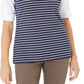 Karen Scott Blusa Feminina Estampada Manga Cotovelo Azul Tamanho Grande