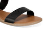 Sandálias femininas Sun + Stone Easten Slide pretas tamanho 6,5 M
