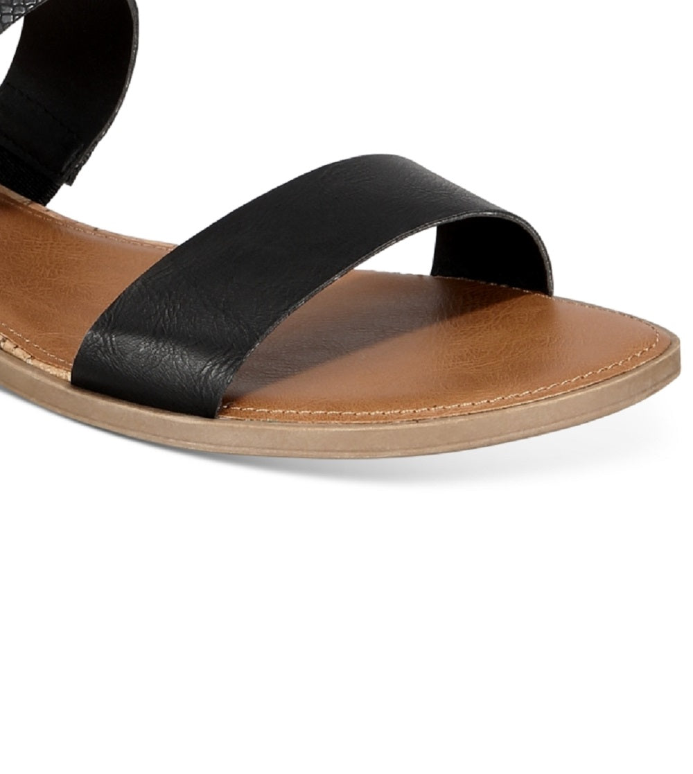 Sandálias femininas Sun + Stone Easten Slide pretas tamanho 6,5 M