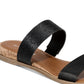 Sandálias femininas Sun + Stone Easten Slide pretas tamanho 6,5 M