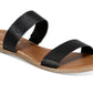 Sandálias femininas Sun + Stone Easten Slide pretas tamanho 8 M