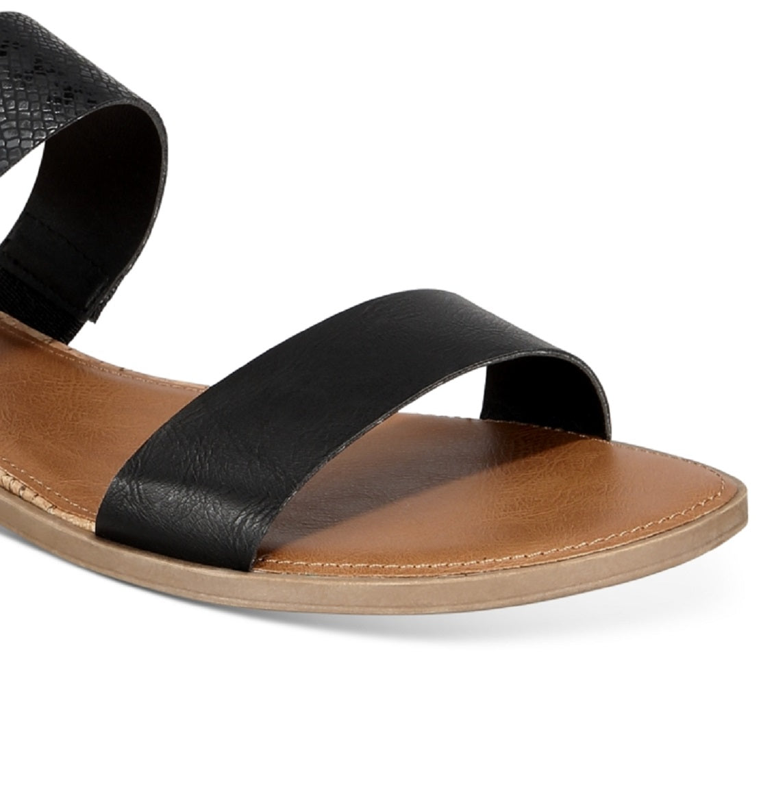 Sandálias femininas Sun + Stone Easten Slide pretas tamanho 8 M