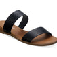 Sandálias femininas Sun + Stone Easten Slide, pretas, tamanho 8,5 M