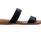Sandálias femininas Sun + Stone Easten Slide, pretas, tamanho 8,5 M