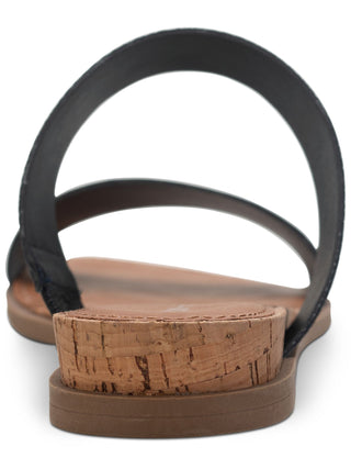 Sandálias femininas Sun + Stone Easten Slide, pretas, tamanho 8,5 M