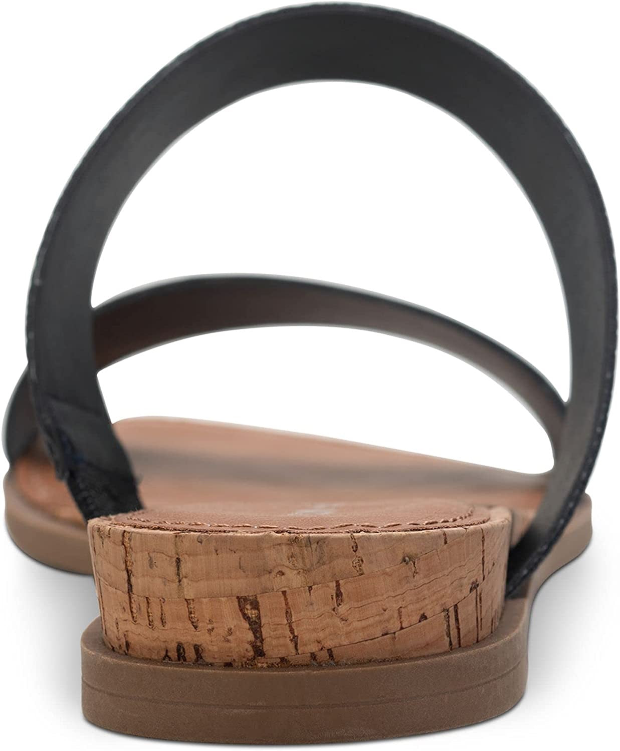 Sandálias femininas Sun + Stone Easten Slide pretas tamanho 9 M