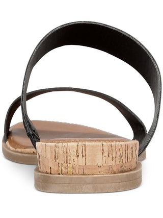 Sandálias femininas Sun + Stone Easten Slide pretas tamanho 9,5M