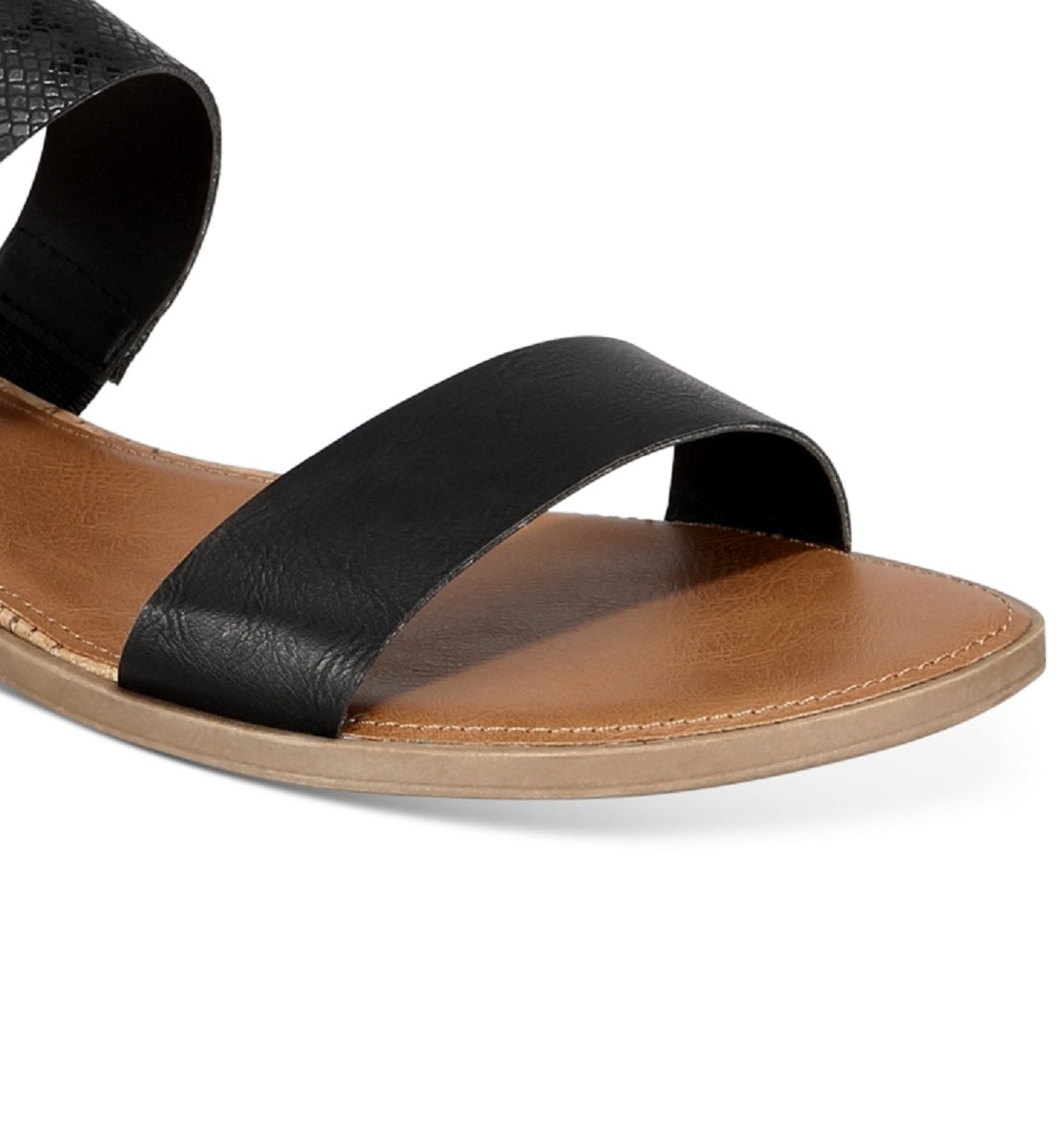 Sandálias femininas Sun + Stone Easten Slide pretas tamanho 11 M