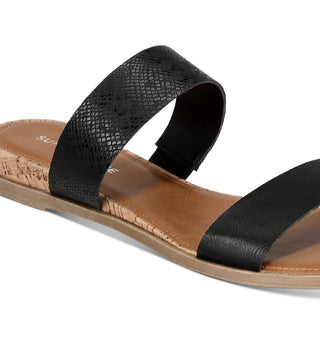 Sandálias femininas Sun + Stone Easten Slide pretas tamanho 11 M