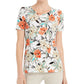 Blusa feminina estampada floral JM Collection marrom tamanho pequeno
