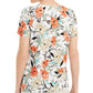 Blusa feminina estampada floral JM Collection marrom tamanho pequeno