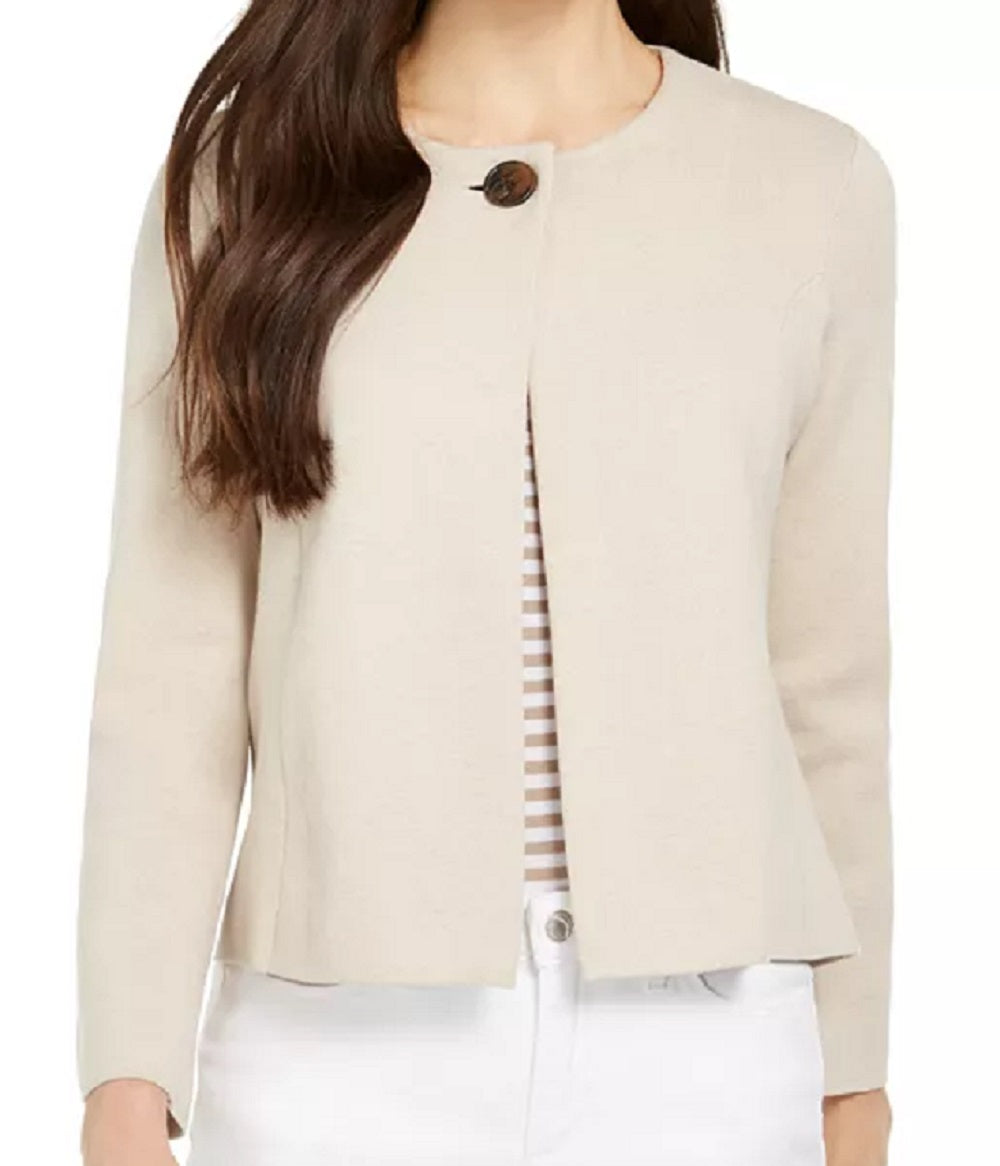 Cardigan feminino Charter Club com um botão, marrom, tamanho XX-G