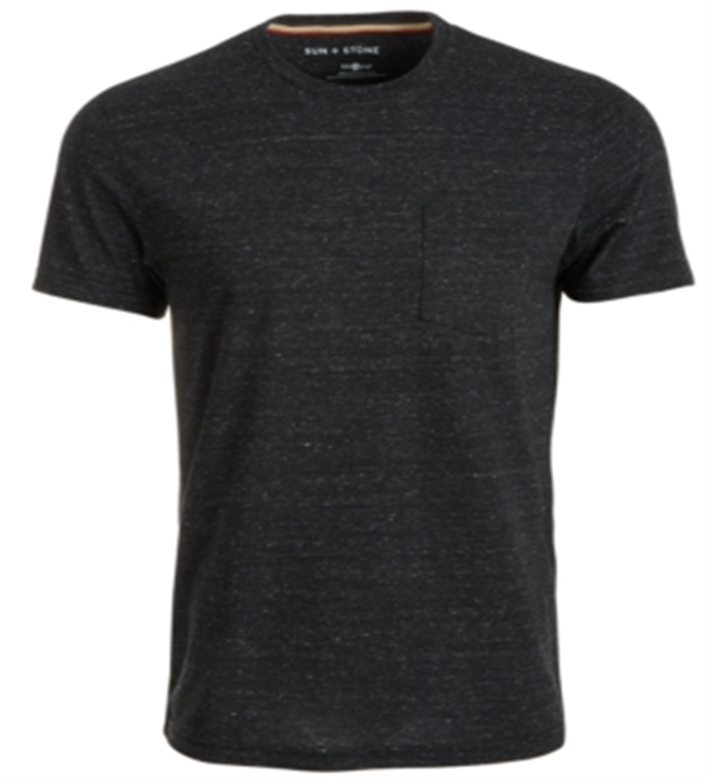 Camiseta masculina Sun + Stone Nep Crew preta tamanho XX-G