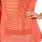 JM Collection Blusa feminina de algodão crochê patchwork laranja tamanho X-S