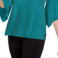 Blusa feminina com manga flare e detalhes embelezados, verde, tamanho médio