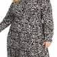 Vestido-camisa estampado feminino Alfani, branco, tamanho 14W