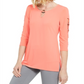 JM Collection Top feminino com alças O Ring, laranja, tamanho grande