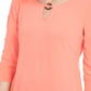 JM Collection Top feminino com alças O Ring, laranja, tamanho grande