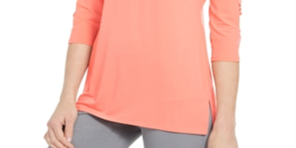 JM Collection Top feminino com alças O Ring, laranja, tamanho grande