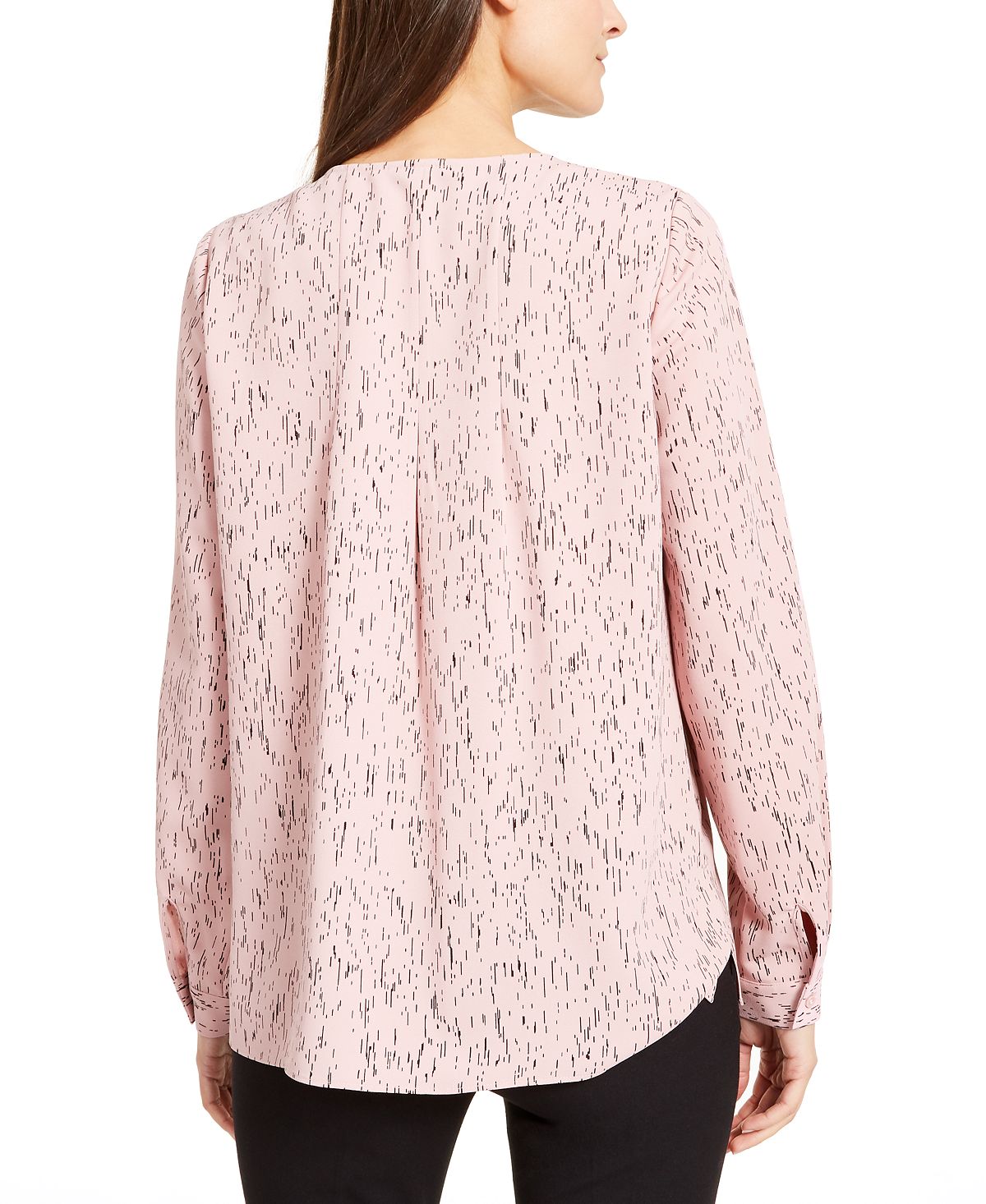 Blusa feminina Alfani com estampa abstrata e drapeada, rosa, tamanho X-S