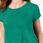 Camiseta feminina estilo &amp; co com bainha de lenço, verde, tamanho grande