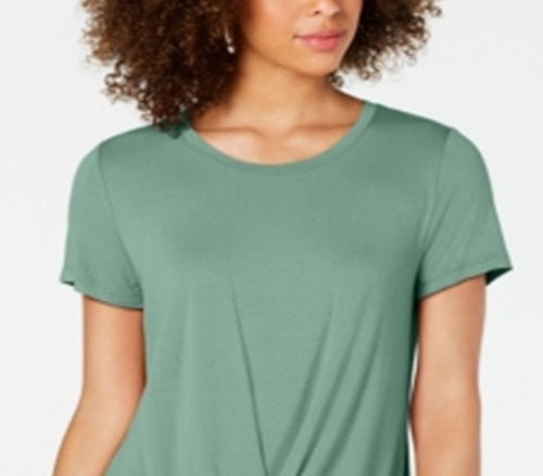 Top feminino com frente torcida estilo &amp; co, verde, tamanho extrapequeno