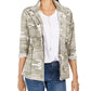 Jaqueta de sarja camuflada feminina Style &amp; Co - verde, tamanho médio