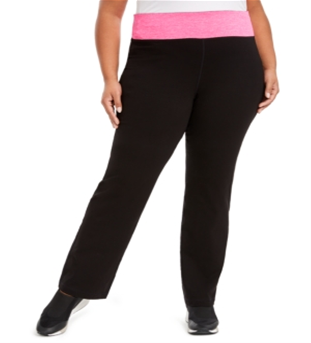 Calça de ioga ativa Plus Flex Stretch da Ideology para mulheres, preta, tamanho 2X