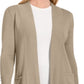 Cardigan feminino JM Collection com frente aberta, marrom, tamanho grande