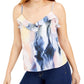 Camisola feminina Bar III com babados estampada, rosa, tamanho grande