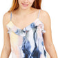 Camisola feminina Bar III com babados estampada, rosa, tamanho grande