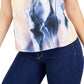 Camisola feminina Bar III com babados estampada, rosa, tamanho grande