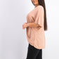 Blusa feminina estilo &amp; co rosa com decote em V e frente torcida, tamanho grande