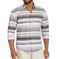 Camisa masculina de algodão estampada Alfani com botões, preta, tamanho extragrande