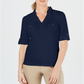 Karen Scott Blusa Feminina de Algodão com Gola Johnny Azul Tamanho X-S