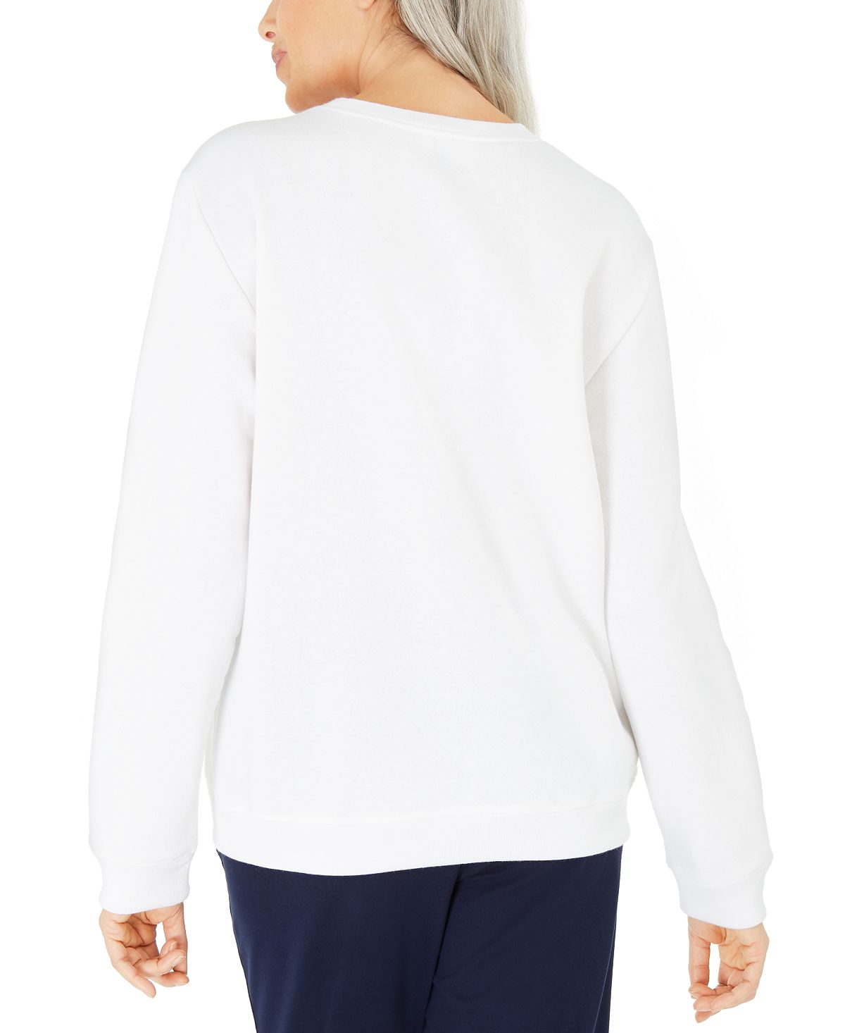 Blusa de lã estampada feminina Karen Scott, azul, tamanho X-S