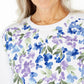 Blusa de lã estampada feminina Karen Scott, azul, tamanho X-S