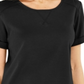Blusa feminina Karen Scott de algodão com pespontos, preta, tamanho X-G