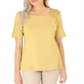 Karen Scott Blusa de crochê de algodão feminina, amarela, tamanho extrapequeno