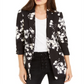 Blazer feminino com estampa floral e frente aberta da INC International Concepts, preto, tamanho XX-G