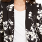 Blazer feminino com estampa floral e frente aberta da INC International Concepts, preto, tamanho XX-G