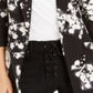 Blazer feminino com estampa floral e frente aberta da INC International Concepts, preto, tamanho XX-G