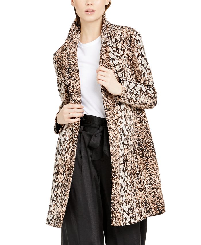 INC International Concepts Casaco longo de inverno feminino para clima frio, preto, tamanho médio