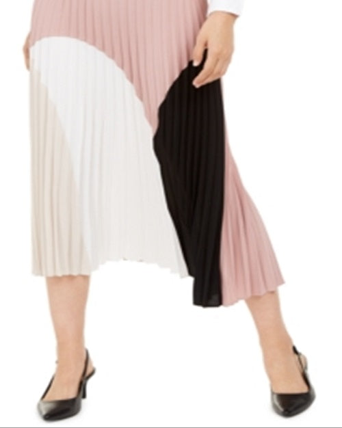 Saia plissada colorida Alfani feminina marrom tamanho pequeno