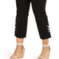 Calça Capri Feminina Plus Size com Barra Embelezada JM Collection Preta Tamanho 22W