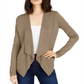 INC International Concepts Suéter Feminino Camurça Sintética Mix Mídia Cardigan Marrom Tamanho Grande